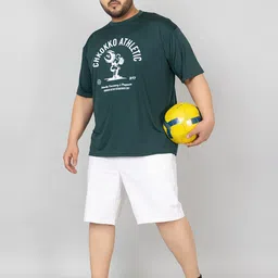 CHKOKKO Plus Size Typography Printed Drop-Shoulder Sleeves Dry Fit T-shirt image 2