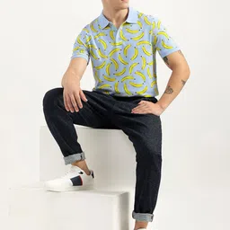 United Colors of Benetton Men Printed Polo Collar Pure Cotton Pockets T-shirt image 5