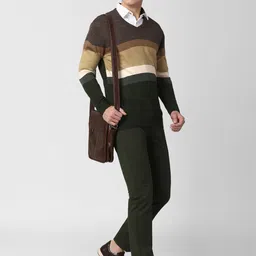 Peter England Casuals Men Multicoloured Colourblocked Pullover image 2