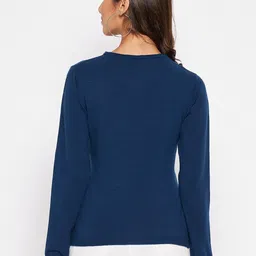 Crozo By Cantabil Women Blue Wool Pullover image 5