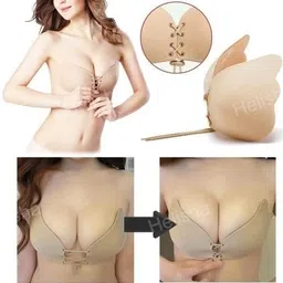 helisha Women's & Girl's Nylon & Spandex Strapless Silicone Wire Free Push up Stick-On Bra (Pack of 1) image 5