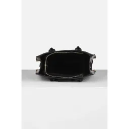 Van Heusen Women Black Textured Casual Handbag with Detachable Strap image 5