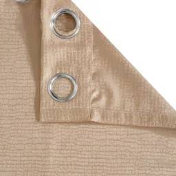 HOSTA HOMES Beige 2 Pieces Self Design Black Out Window Curtains image 5