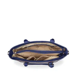 Lavie Mono Horsy Navy Blue & Brown Printed Regular Structured Tote bag image 4