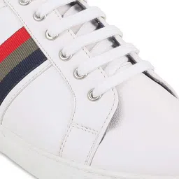 Metro Men White Striped Sneakers image 3