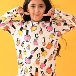 Anthrilo Girls Conversational Printed Pure Cotton Night Suit image 5