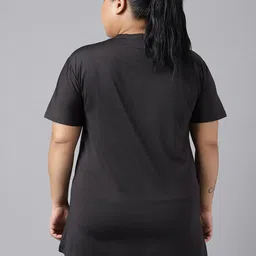 MKH Plus Size Typography Printed Dri-FIT Relaxed Fit Drop-Shoulder Sleeves Gym T-shirt image 3