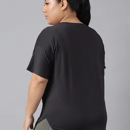 MKH Plus Size Typography Printed Relaxed Fit Dri-FIT Sports T-shirt image 2