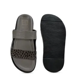 HEEL YOUR SOLE Striped Leather Open Toe Flats image 5