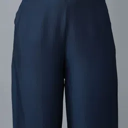 elleven Women Navy Blue Solid Tapered Fit Culottes image 3