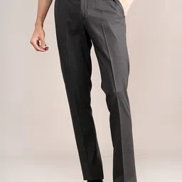 Cantabil Men Textured Regular Fit Trousers image 2
