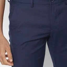 Allen Solly Men Navy Blue Slim Fit Trousers image 5