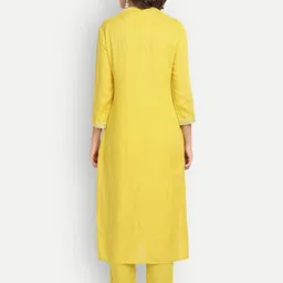 Haute and Humble Women Yoke Embroidered Sequin Design Kurta with Trousers image 2