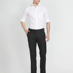 Arrow Men Mid-Rise Plain Regular Fit Formal Trousers Trousers image 5