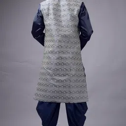 xepon Mens Indo Western Dhoti Set - Blue image 2