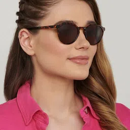 Vincent Chase Unisex Brown Lens & Brown Round Sunglasses with UV Protected Lens image 4