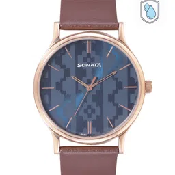 Sonata Men Printed Dial & Leather Straps Analogue Watch NR77105WL01-picture-32