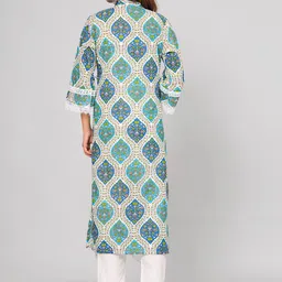 SIJOPA Floral Printed Regular Pure Cotton Kurta With Trousers & Dupatta image 2