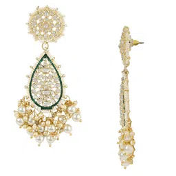 I Jewels Gold-Plated Kundan Studded & Beaded Jewellery Set image 4