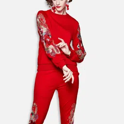 JC Collection Women Red Printed Clothing Set image 5