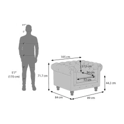 urban ladder create Winchester Sofa Set (Colour : Pebble Grey , Seater : 3+2+1+1) image 12