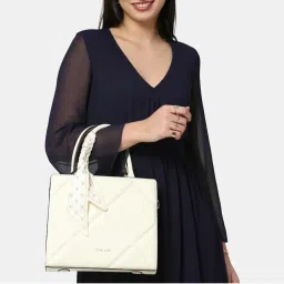 lavie luxe Womens Quare25 Satchel Bag Off White (M)-picture-14
