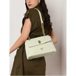 Lavie Signature Off White Womens Orlando Small Flap Satchel Bag (L)-image-84