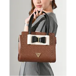 Lavie Signature Tan Womens Geneva Colorblock Satchel Bag (M)-image-56