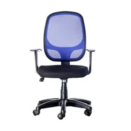 furniturstation Dianthe Study Chair With Headrest in Blue Colour image 1