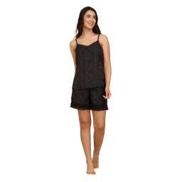 Nykd By Nykaa Luxe Satin Shorts Set with Stylish Cami Top Pack Of 2-NYS921-Black-image-92
