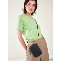 Accessorize London Womens Black Chain Strap Phone Purse-image-95