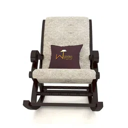 wooden twist Paton Lounge Chair in Beige Colour image 2