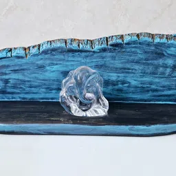 disoo fashions Blue Solid Wood Wall Shelf image 1