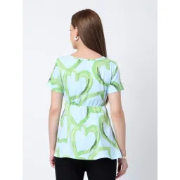 Zelena Cotton Elastane Maternity Top - Pista image 2
