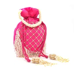 sugarcrush Magenta Luxury Potli Bag With Drawstring Closure image 2