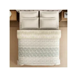 SPACES Loom Impressions 350 Tc 100% Egyptian Cotton Geometric Design Double Quilts Cream image 3