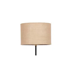 devansh Cairo Beige Natural Fiber Floor Lamp with Black Iron Base image 3