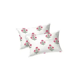 JAIPUR FABRIC Ocean Enclave Handblock Leaves King Bedsheet With 2 Pillow Covers image 5