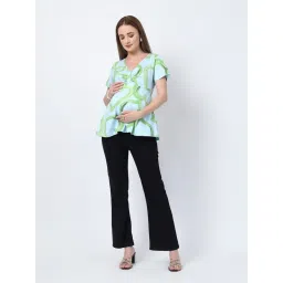 Zelena Cotton Elastane Maternity Top - Pista image 5