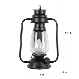 devansh Cleo Black Metal Wall Mounted Lantern Lamp image 4