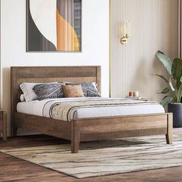 urban ladder Toledo Solid Wood King Size Non Storage Bed in Danish Walnut Finish-picture-19