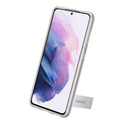 SAMSUNG TPU & Polycarbonate Back Cover for SAMSUNG Galaxy S21 (Adjustable Free Stop Hinge, Transparent) image 3