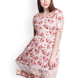 Belle Fille Multicoloured Printed Fit & Flare Dress-picture-26