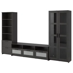 brimnes TV storage combination/glass doors, black, 320x41x190 cm-image-83