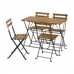 ikea tärnö Table+4 chairs, outdoor, black/light brown stained-picture-25
