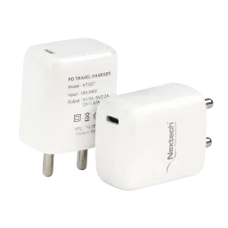 Nextech 20W Type C Fast Charger (Adapter Only, Surge Protection, White) image 3