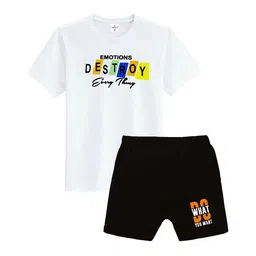 CoolTees4U Kids Printed Short Sleeves Pure Cotton T-shirt With Shorts-picture-13