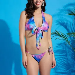 SECRETS BY ZEROKAATA Women Pack Of 2 Halter Printed Beach Wear Bikini Set image 3