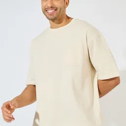 styli Men Eco-Earth Terry Oversized T-Shirt with Patch Pocket-picture-51