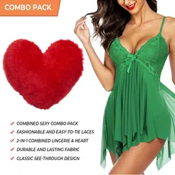 GuSo Shopee Women Green Net Baby Dolls image 3